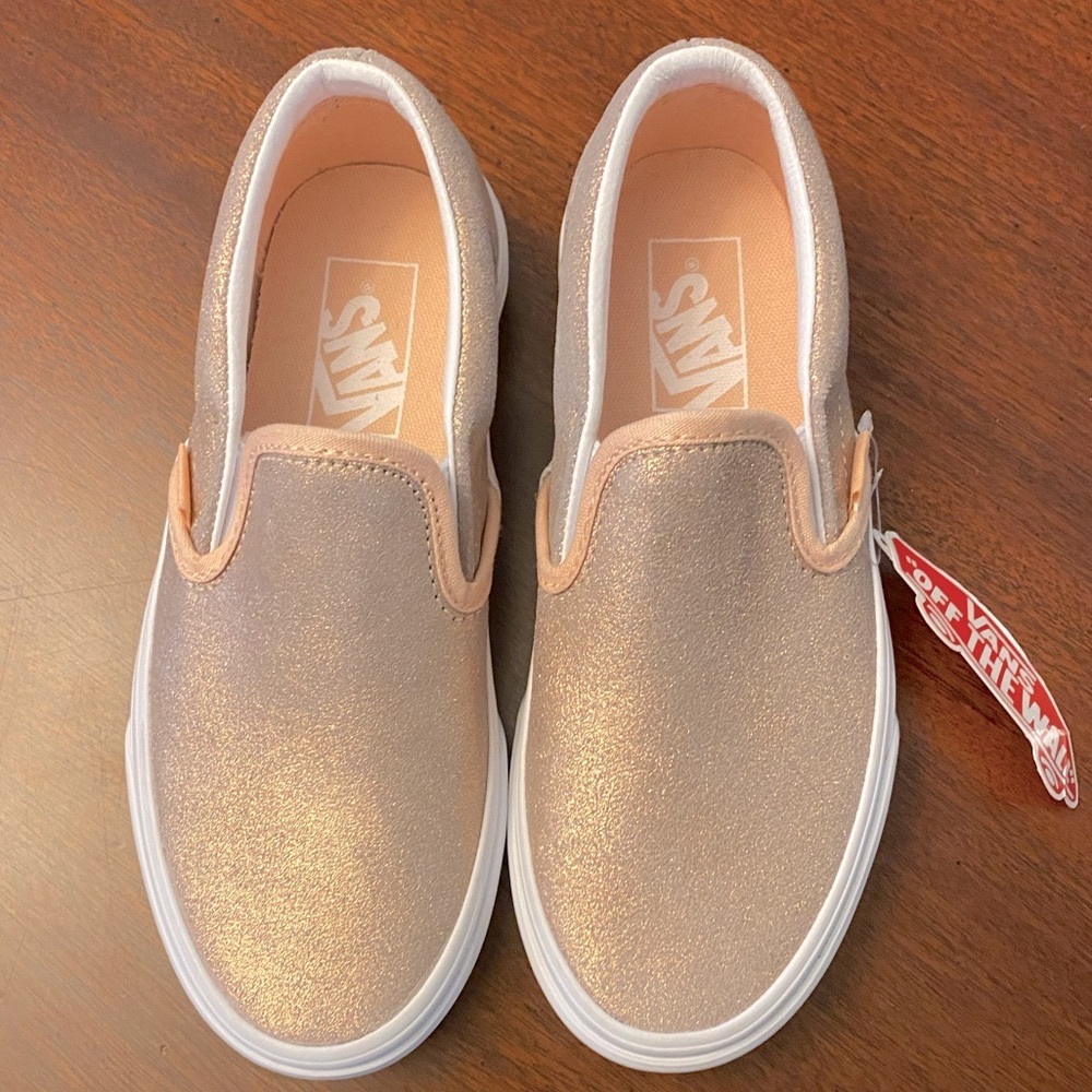 Vans shimmery pink slip ons. Women’s size 5.5